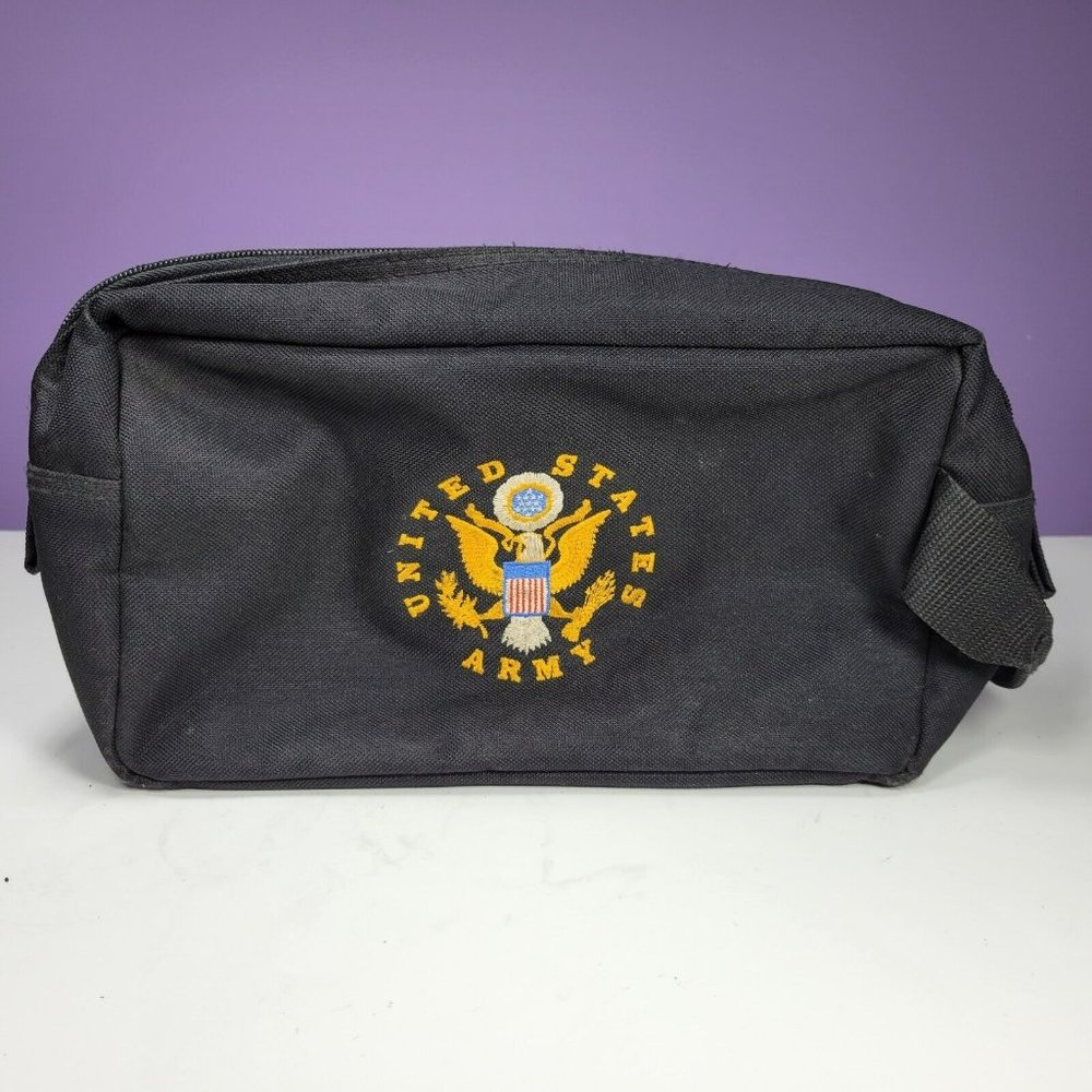 United States Army Hand Gun Bag Soft Case Black Nylon Embroidered Zipped Pocket